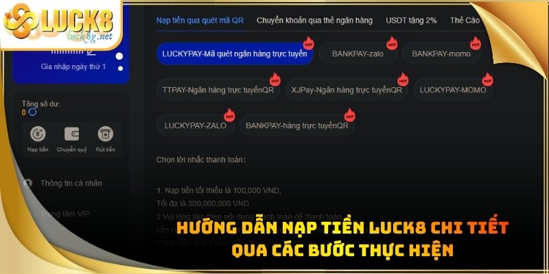 Nạp Tiền LUCK8 - Hướng Dẫn Thanh Toán Nhanh Nhất 2026 - Hexor